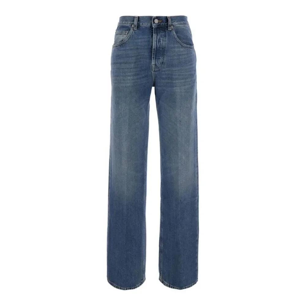 Grifoni Women 'Beryl' Blue Jeans With Logo Patch On The Back In Cotton For Women